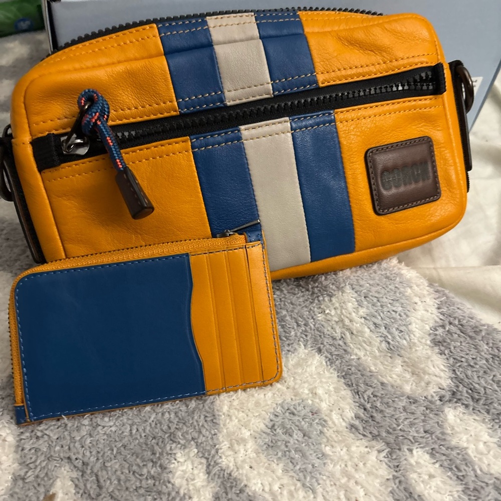 Colorful Leather Men's Bag Set